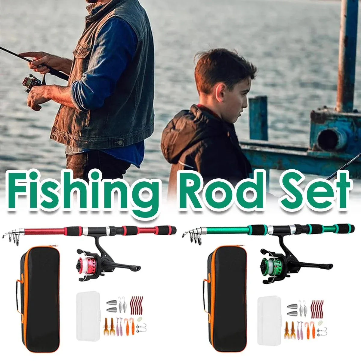Ultra Short Pocket Portable Fishing Rod Compact Short Rod for Travel Angling - Red โ image 2