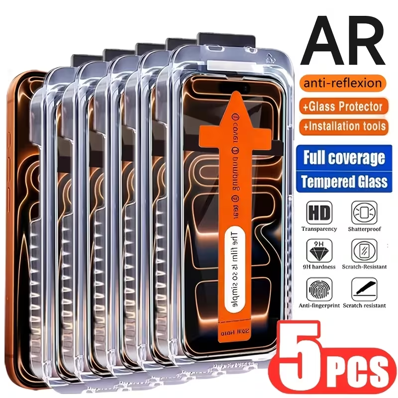 iPhone 14 Plus - 5 packs of high-definition protective film cases
