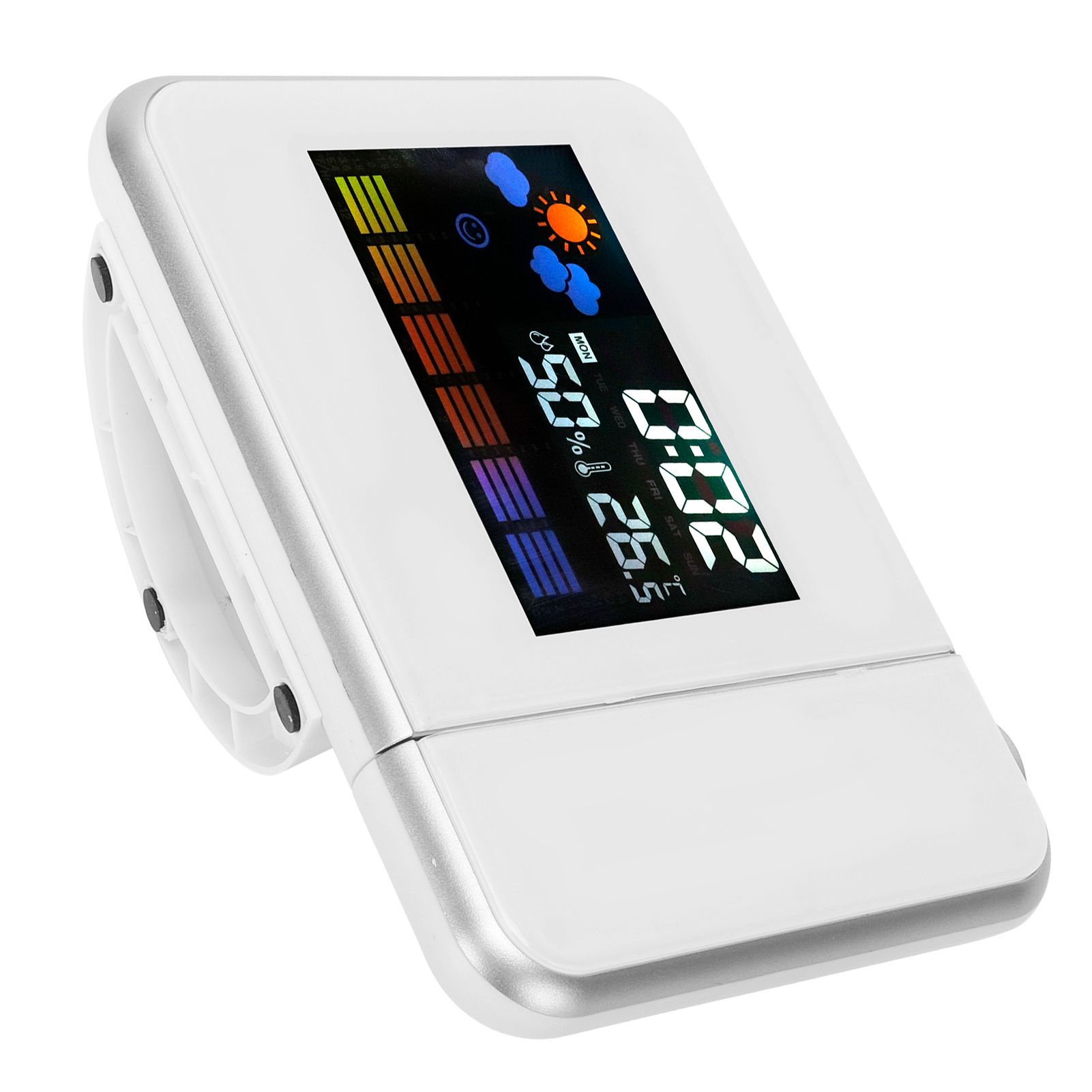Indoor Projection LED Clock Thermometer Hygrometer Weather Forecast Snooze Perpetual CalendarWhite — image 6