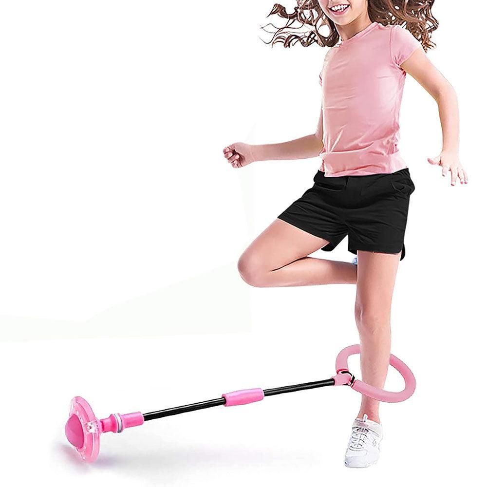 Foldable Skip Ball for Colorful Flashing Wheel Skip Ball Game Fitness Toys Pink — image 3