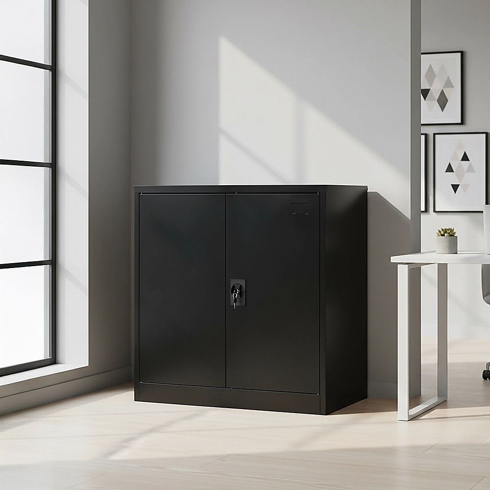 Two-Door Metal Locker – Black without Legs — image 4
