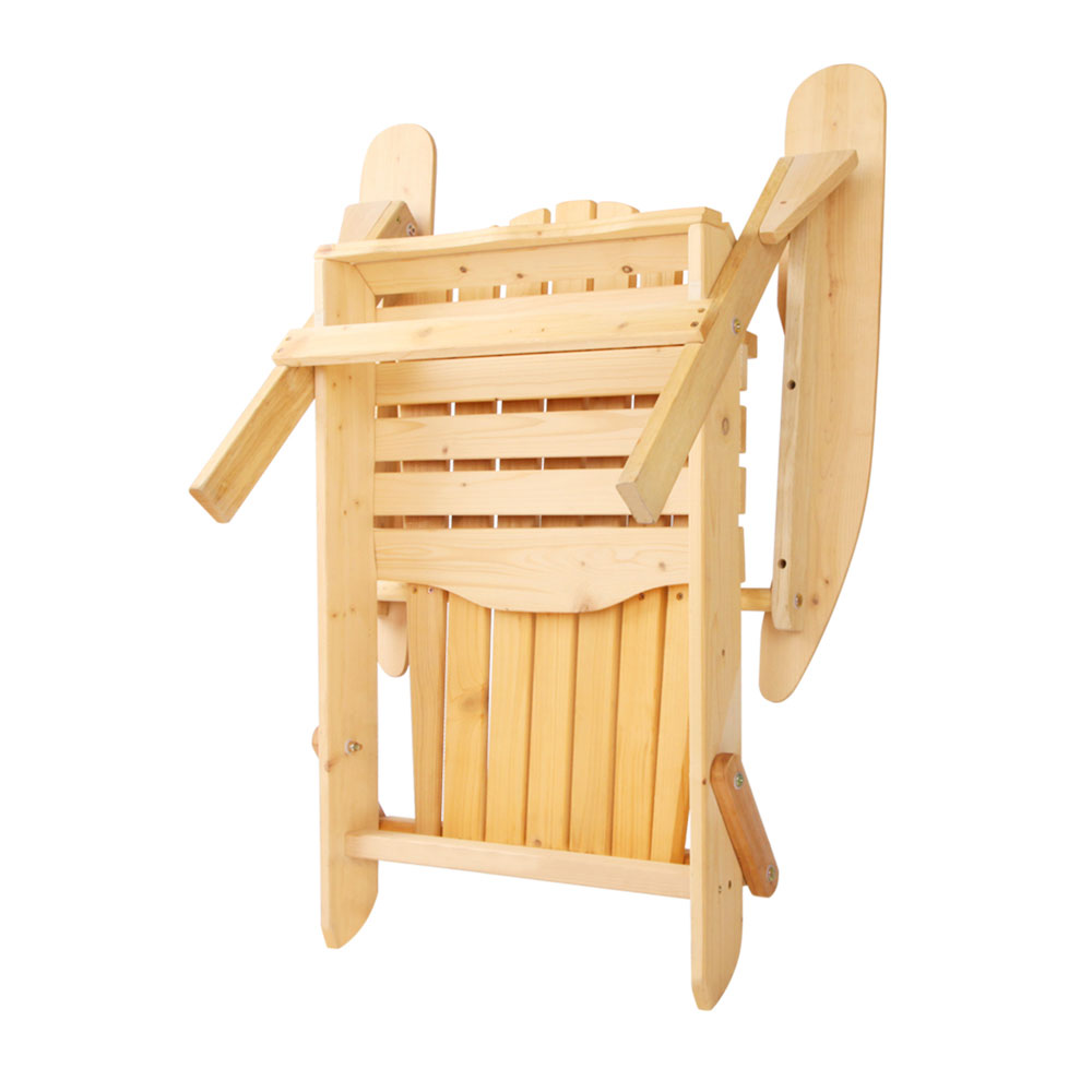 Gardeon 3PC Adirondack Outdoor Table and Chairs Wooden Foldable Beach Chair Natural โ image 5