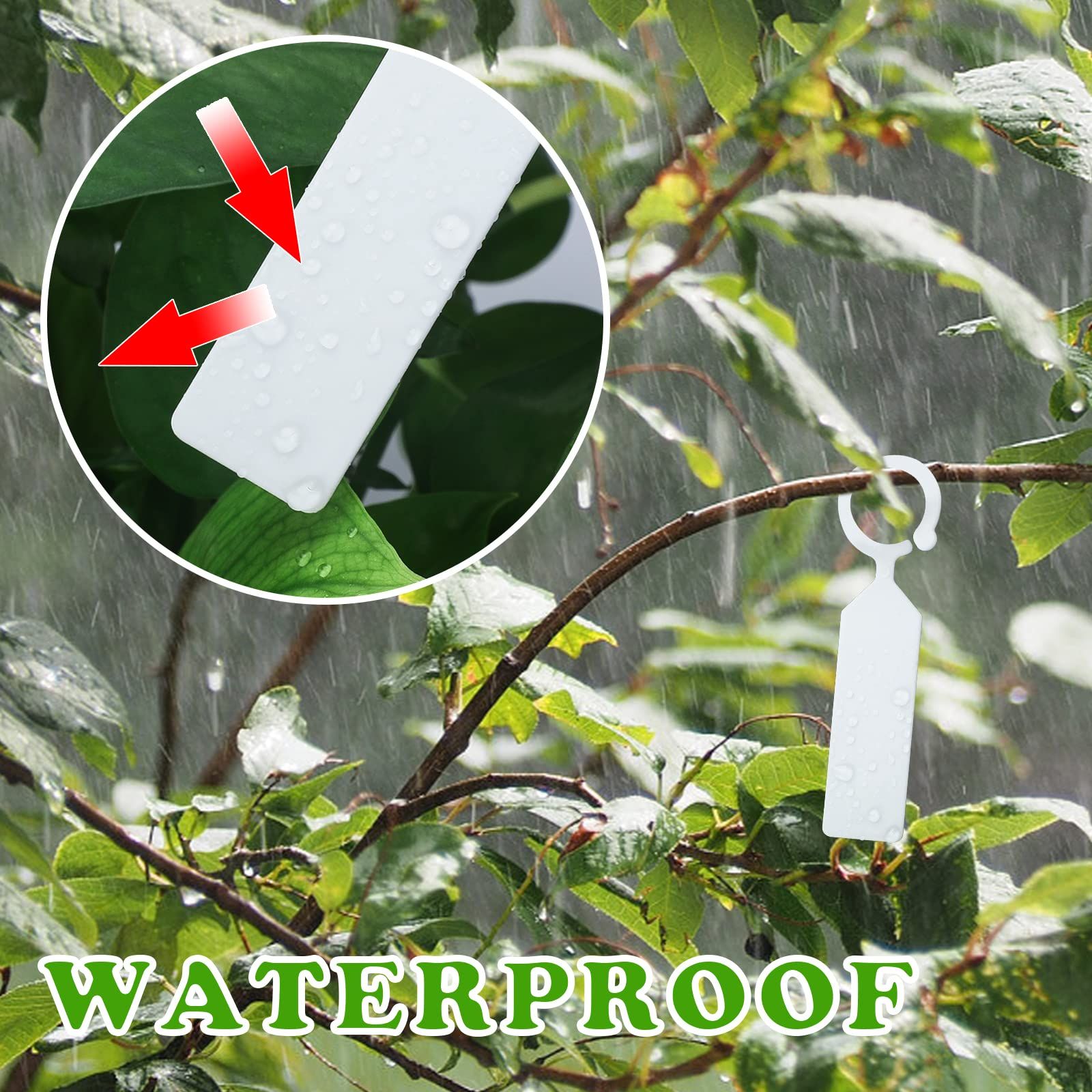 100Pcs White Plastic Plant Tree Tags Ring Tag Hanging Plant Labels,Plant Tags Garden Labels Sturdy Nursery Garden Markers — image 3