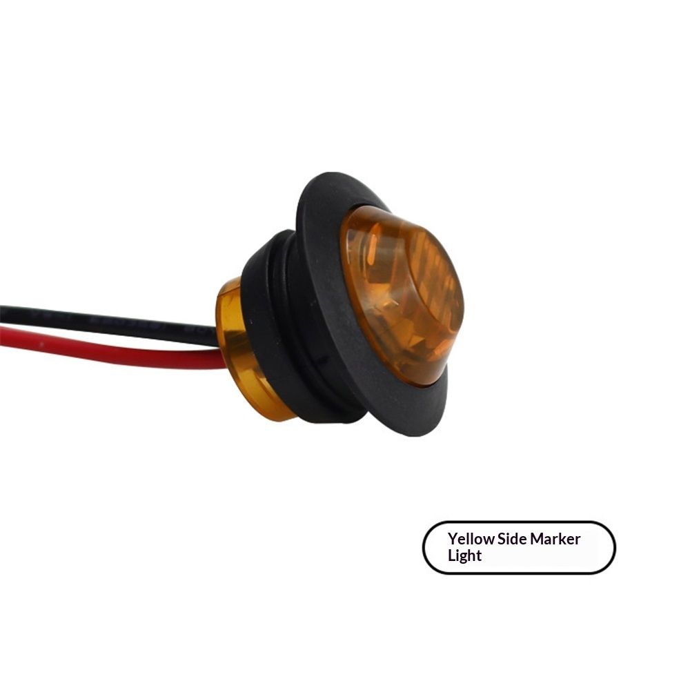 (Pack of 50 )Mini Round Amber LED Side Marker Turn Signal Light Clearance Lamp for Truck Trailer Marine Waterproof 12V DC — image 2