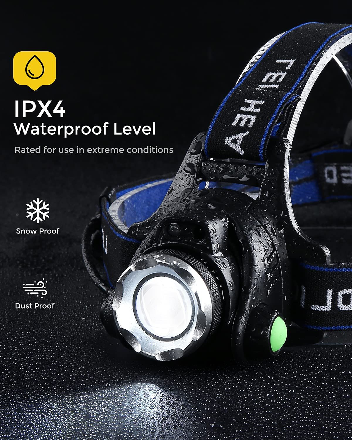 Headlamp Flashlight,Waterproof T004 Headlight with 4 Modes and Adjustable Headband, Perfect for Camping, Hiking,Outdoors,Hunting — image 3