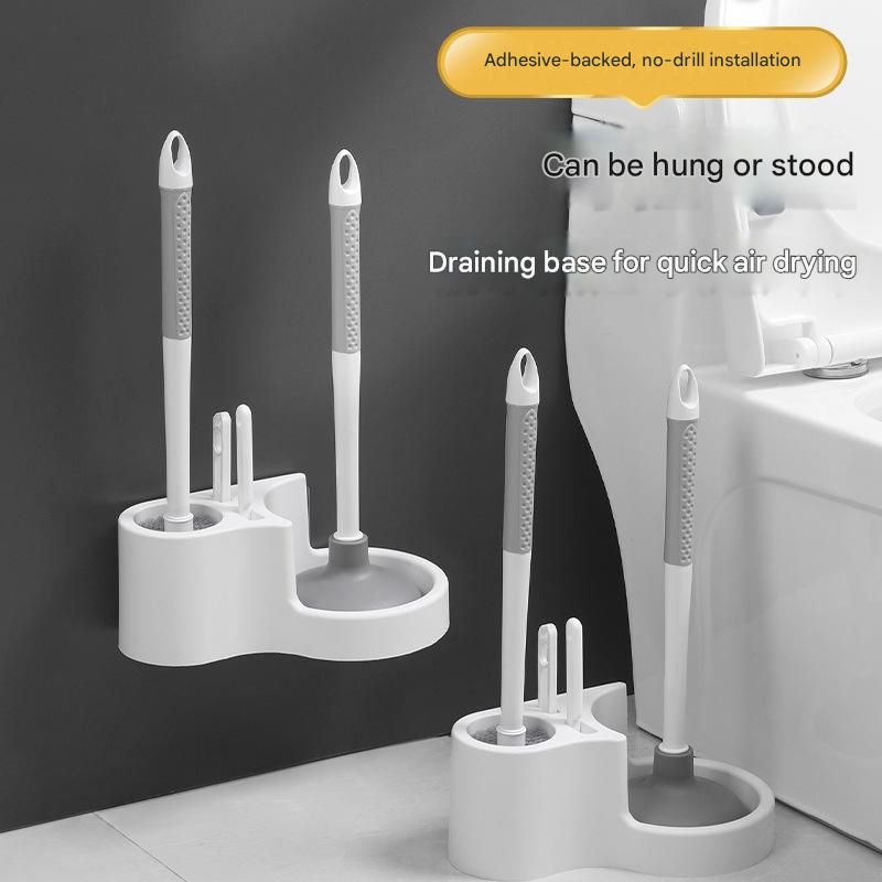 Toilet Cleaning Tool Set - 4 in 1 Bathroom Plunger and Brush Kit with Wall Mount Holder โ image 2
