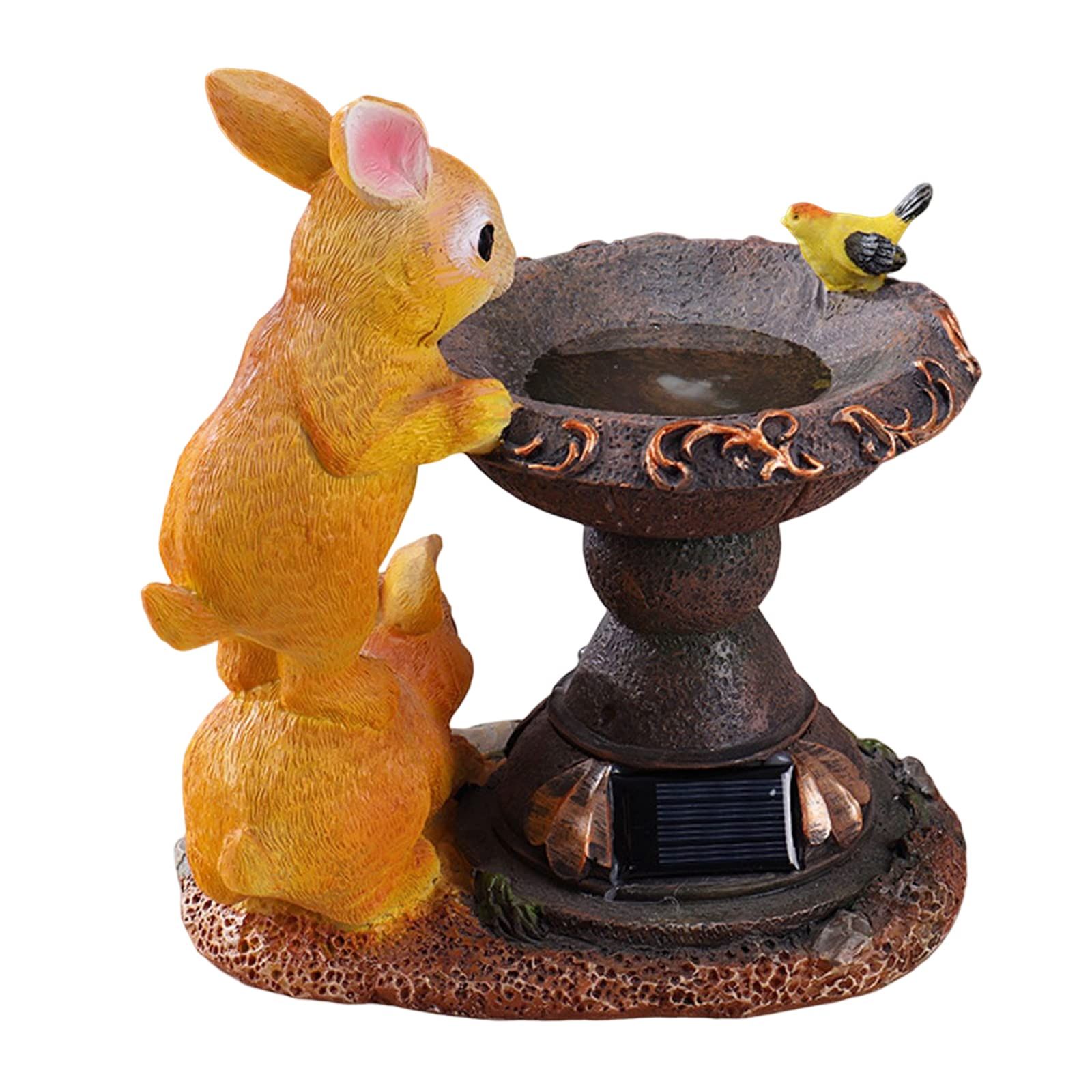 Garden Statues Outdoor Clearance LED Rabbit Solar Garden Statues Waterproof Solar Rabbit Ornaments Garden Light Resin โ image 2