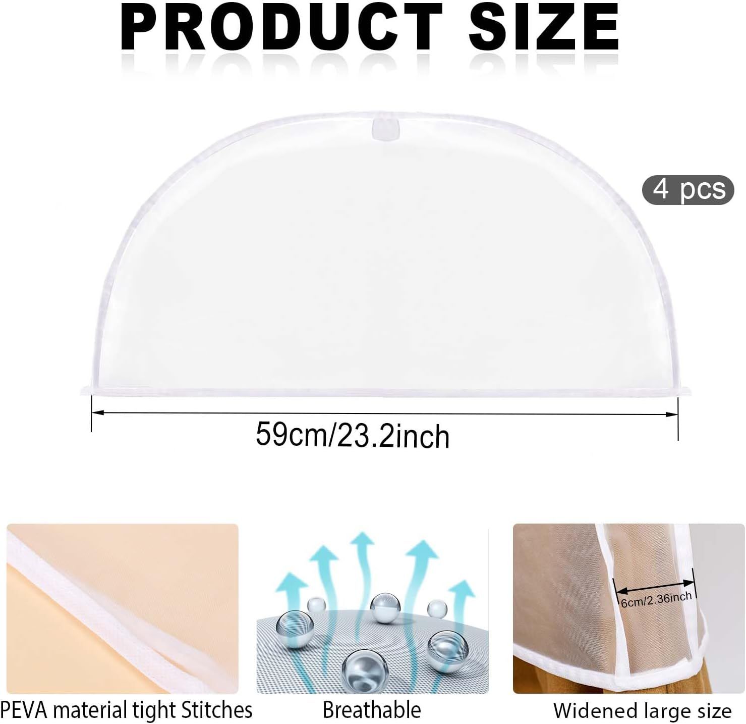 4 Pack Clear Clothing Hanger Shoulder Covers for Clothes Breathable Plastic Gusseted Garment Shoulder Dust Cover Bags Protectors for Hanging Clothes, Suit — image 3