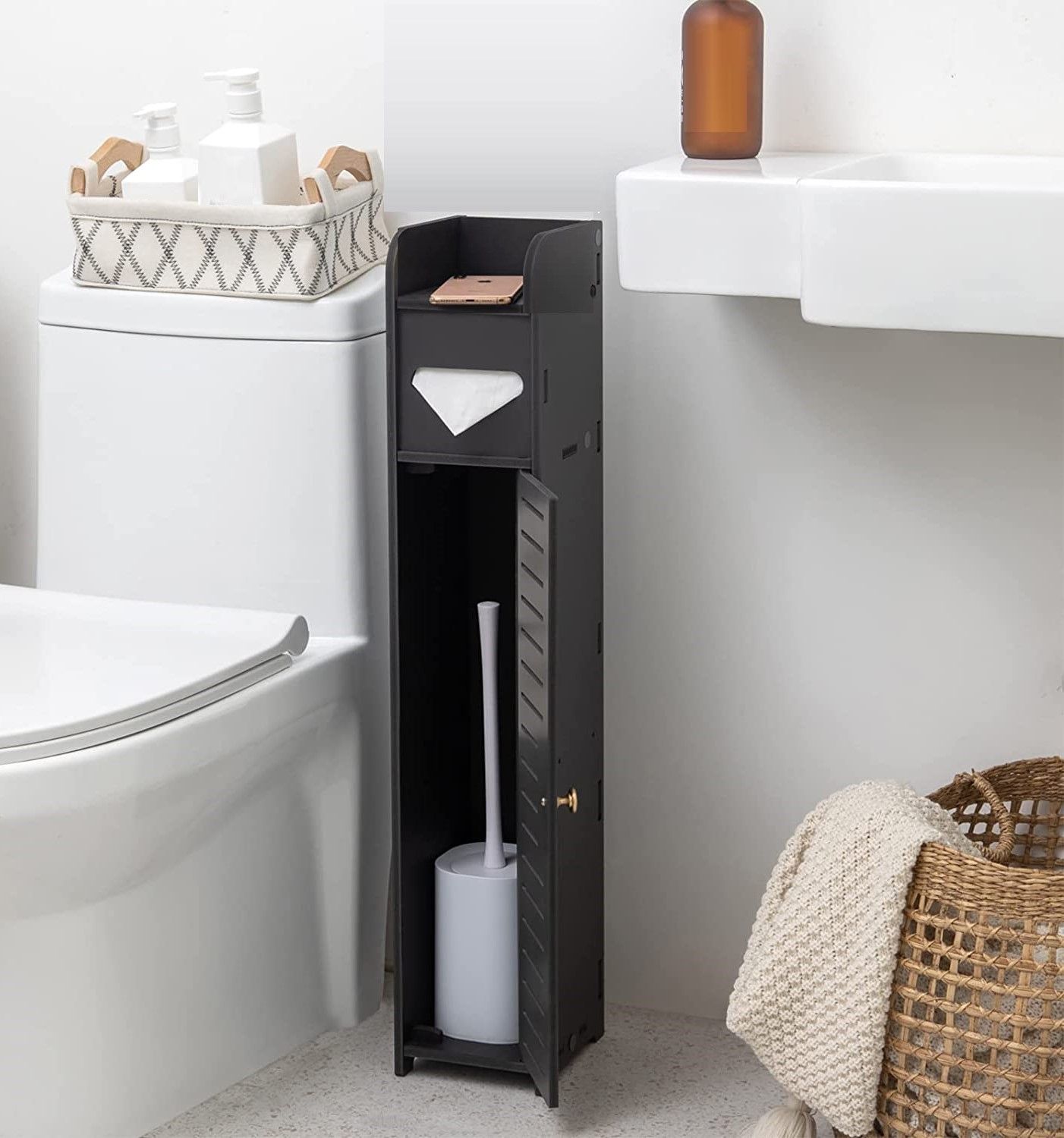 Toilet Paper Roll Holder for Bathroom (Black, 80 cm) โ image 3