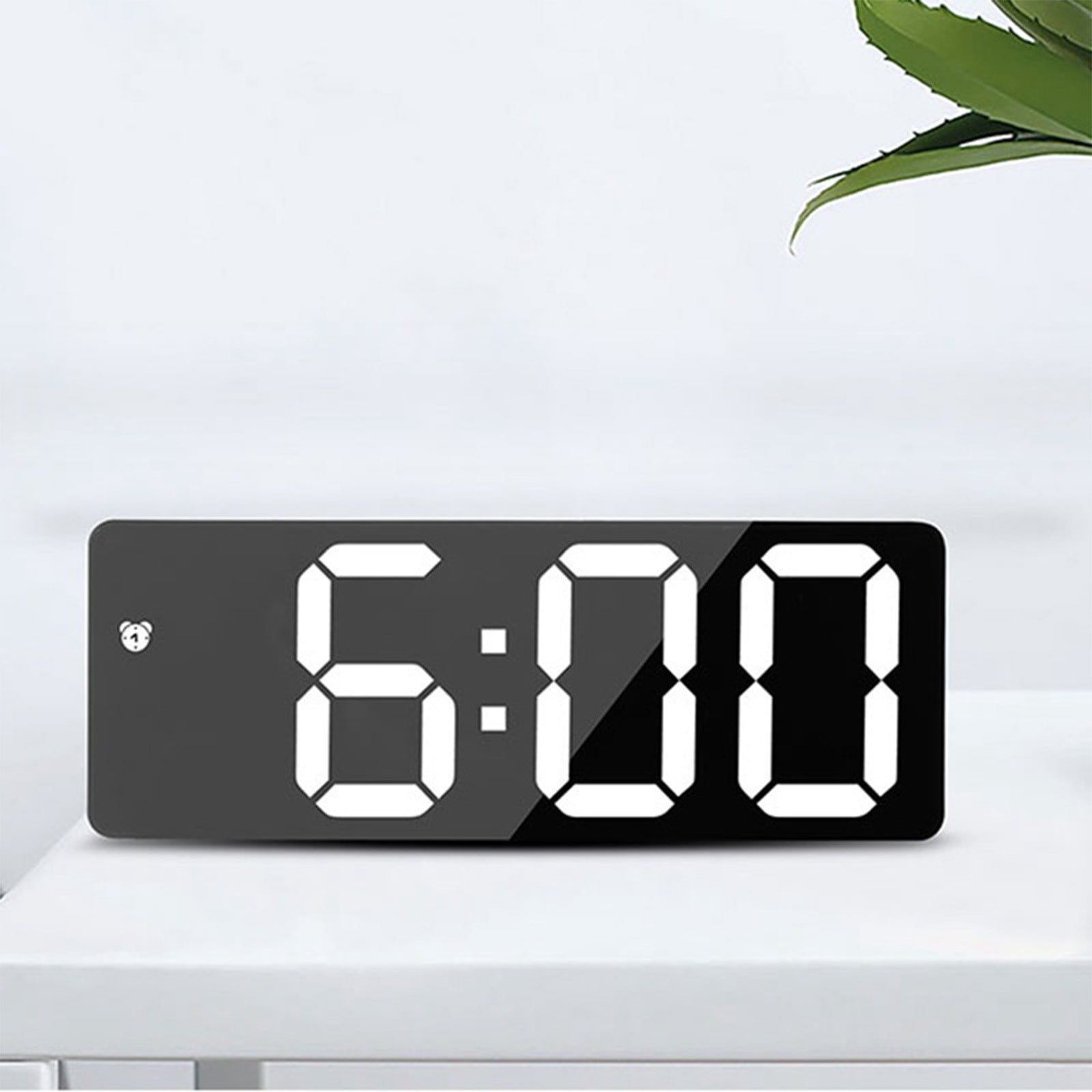 LED Digital Alarm Clock,12, 24H Desk Alarm for Bedrooms, Table Clock Display with White Digits, Adjustable Levels Brightness,Temperature, Corded — image 4