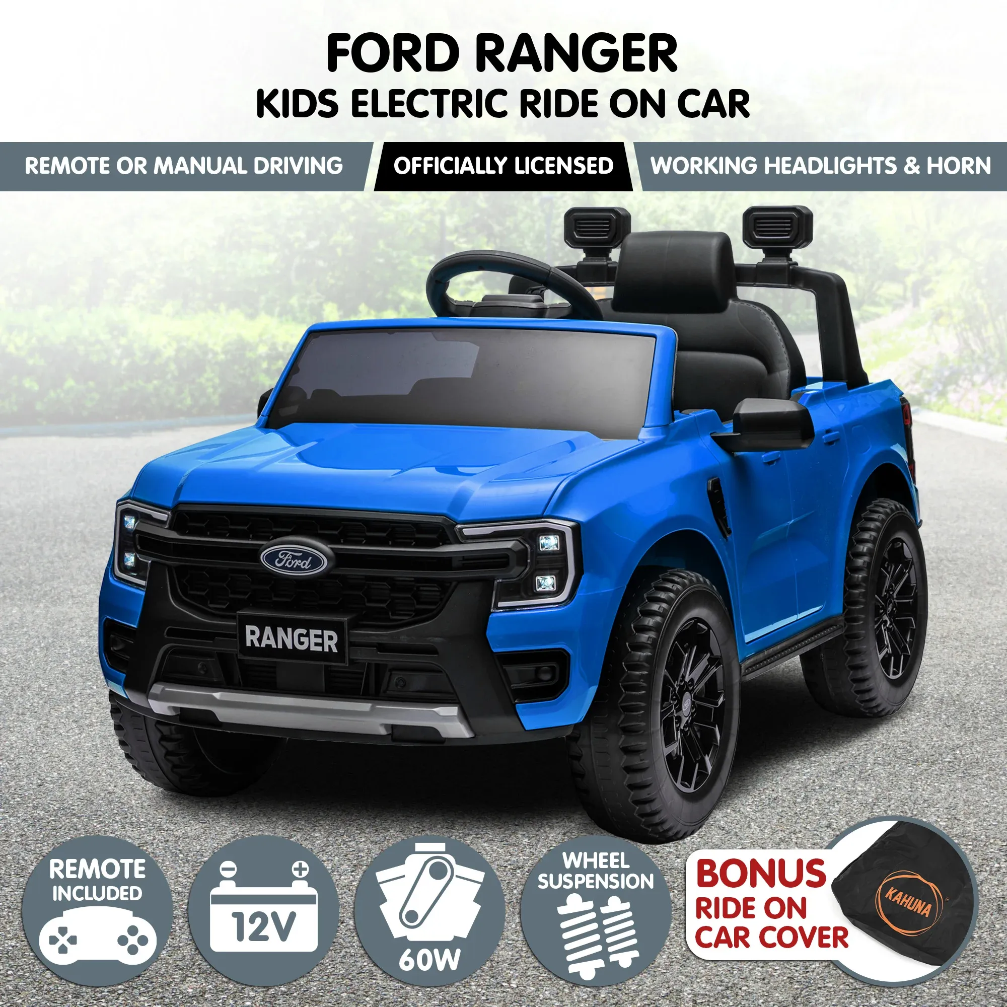 Kahuna Ford Ranger Electric Kids Ride On Car in Blue โ image 3