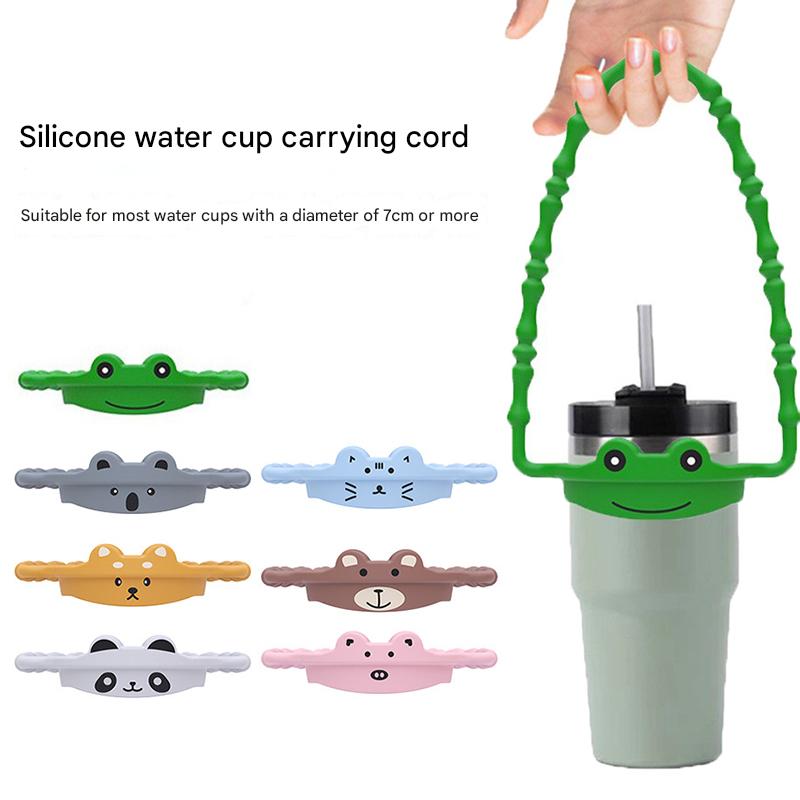 2 Pcs Brown Bear Adorable Animal Silicone Cup Carrier - Portable Reusable Handle for Water Cup(cup not included) โ image 2