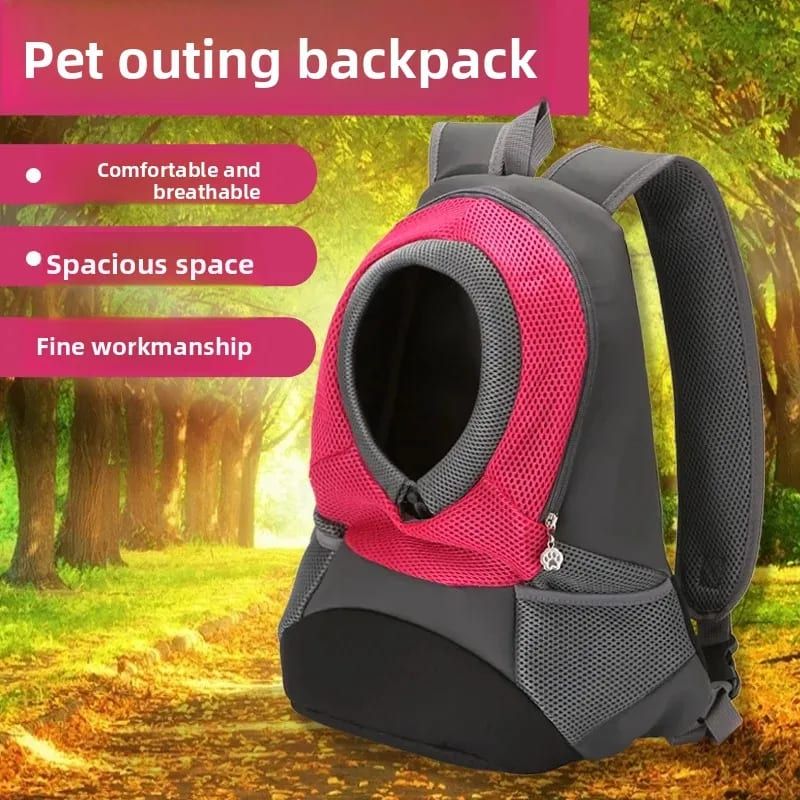 Ventilated Small Pet Carrier Backpack – Hands-Free Nylon Travel Bag with Adjustable Head Opening and Side Pockets, Ideal for Walking, Hiking and Daily Outings — image 3