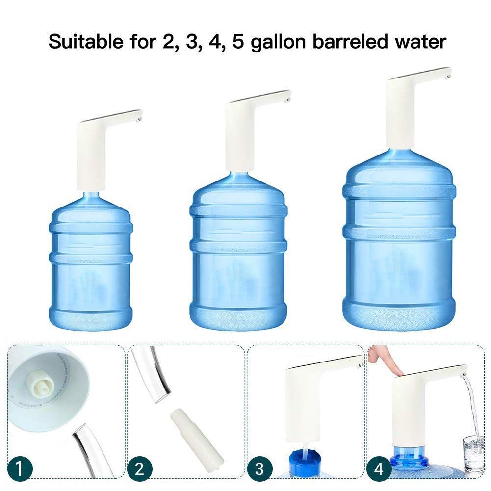 Water Bottle Pump,USB Charging Universal Electric Water Dispenser,Upgrade Touch Button Automatic Water Jug Pump for 2-5 Gallon — image 4
