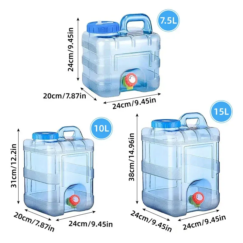 Outdoor Water Bucket Household Storage Car Water Tank Drinking Water Storage - 15L — image 4