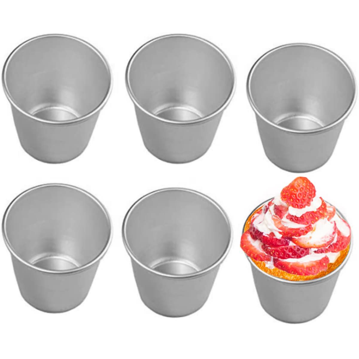 6 Pcs Nonstick Individual Tumblers Popovers Chocolate Molten Pudding Cups Raspberry Mold,2.9 inch Height