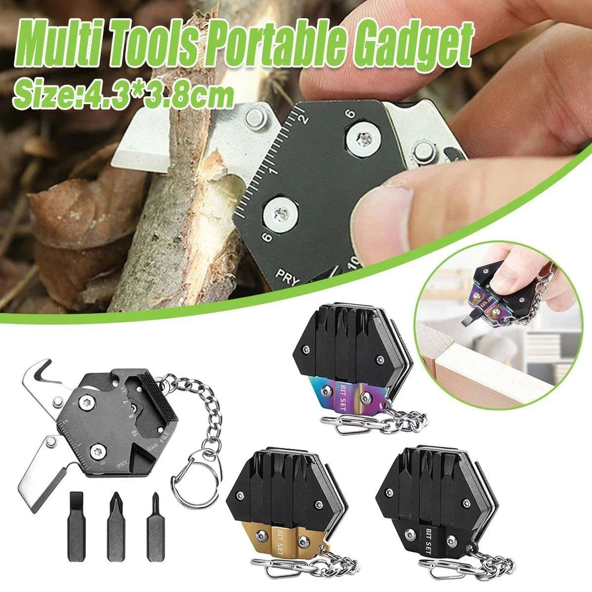 Multifunctional Hexagon Pocket Knife Outdoor Mini Tool Survival EDC Gear Kit - Multicolor โ image 2