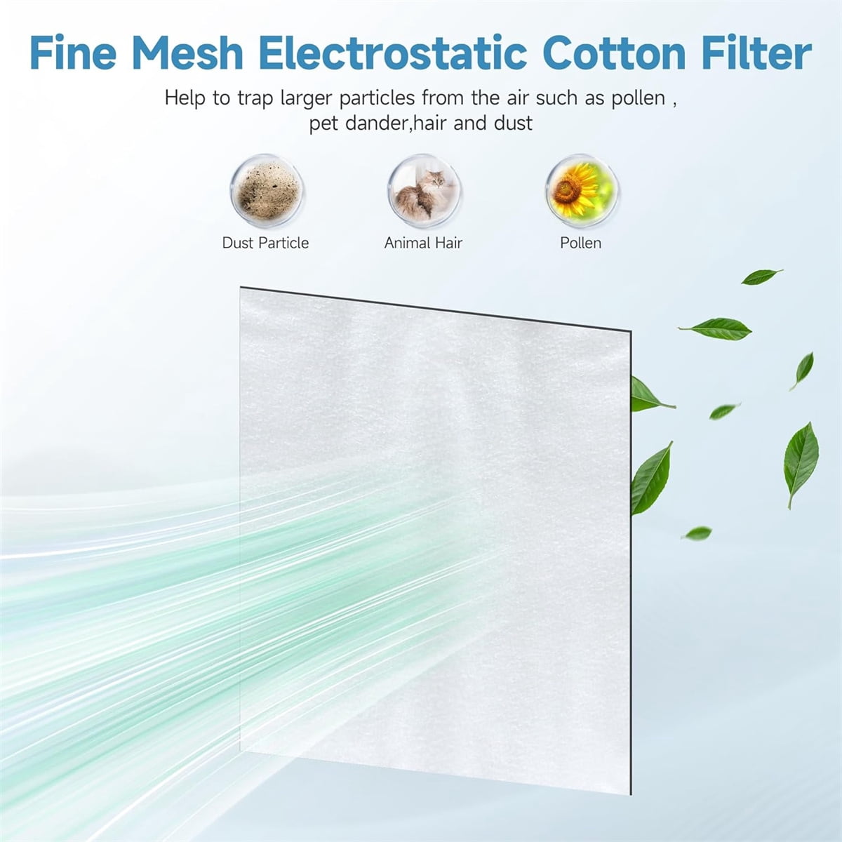 Air Vent Filter Kit Customizable Vent Filter Cotton78 × 39" Electrostatic Filter Media with 118" Adhesive Tape for Air Conditioner for Purify the Stops Dust — image 3