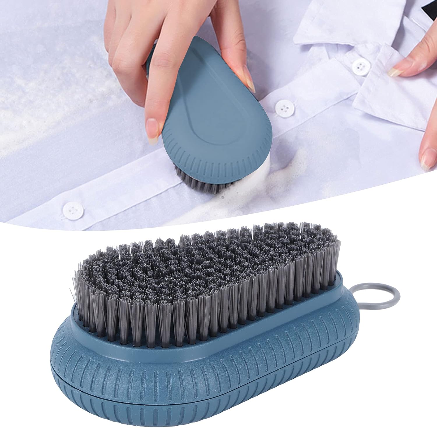 Shower Cleaner Brush, Soft Bristle Cleaning Brush Bath Scrubber for Laundry Stains Clothes Shoe Household Tools Blue — image 5