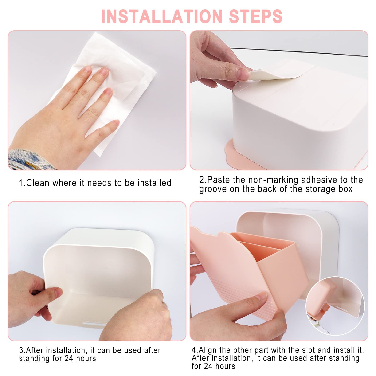 Sanitary napkin storage box wall mounted miscellaneous storage rack basket wall mounted bracket rack storage box compartment โ image 5