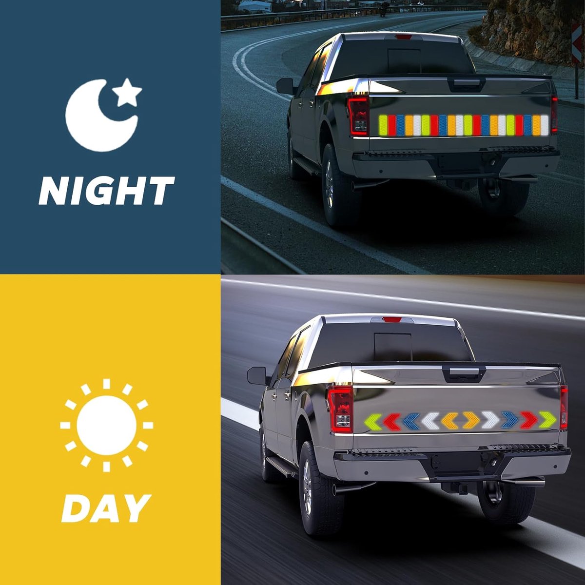 100 pieces - reflective stickers - reflective tape - reflective safety warning strips - reflective strips - waterproof - for bicycles, helmets, cars — image 3