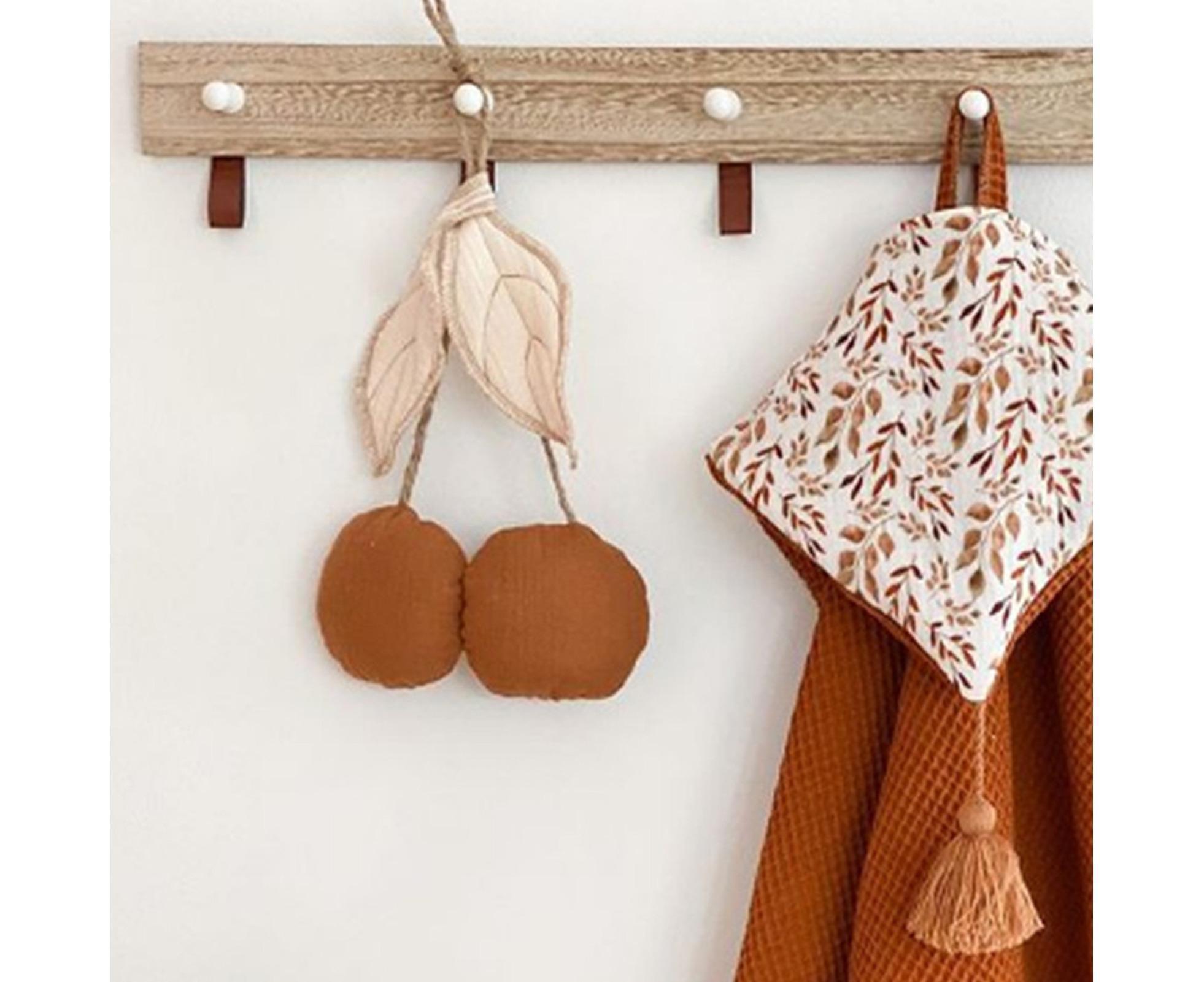 Lovely Cherry Shape Wall Hanging Decor Cute Ultra-soft Fabric Wall Hanging Ornament for Home-Orange — image 3