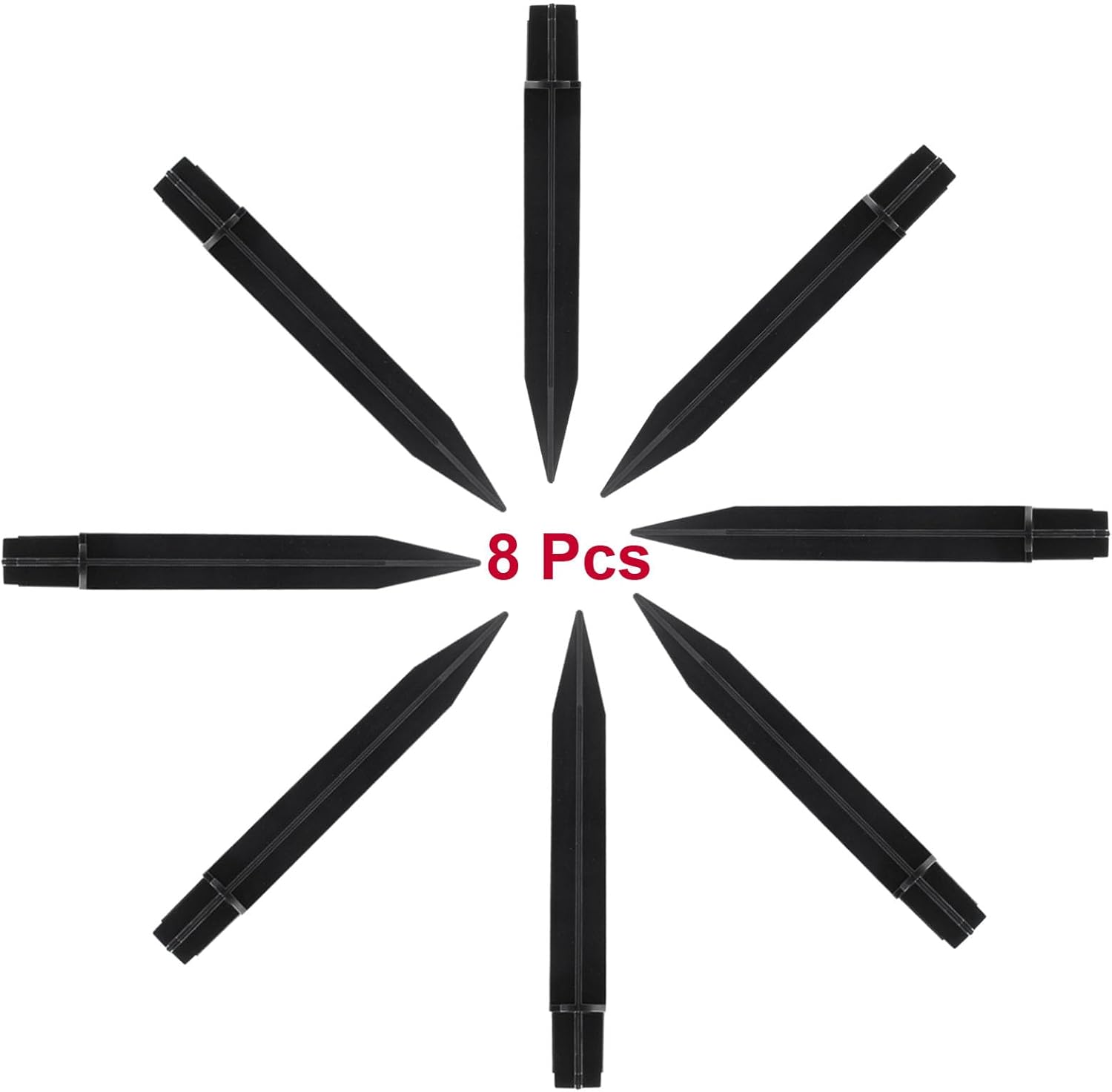 Biaungdo 8 Pcs Ground Spike, 8.25 Inch Black Reinforced Plastic Ground Spikes ABS Lights Replacement Stakes Yard Stakes for Solar Pathway Torch Garden Lights — image 6