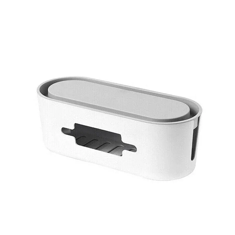 Cable Power Management Storage Box Socket Wire Tidy Organiser Hide Case - White โ image 3