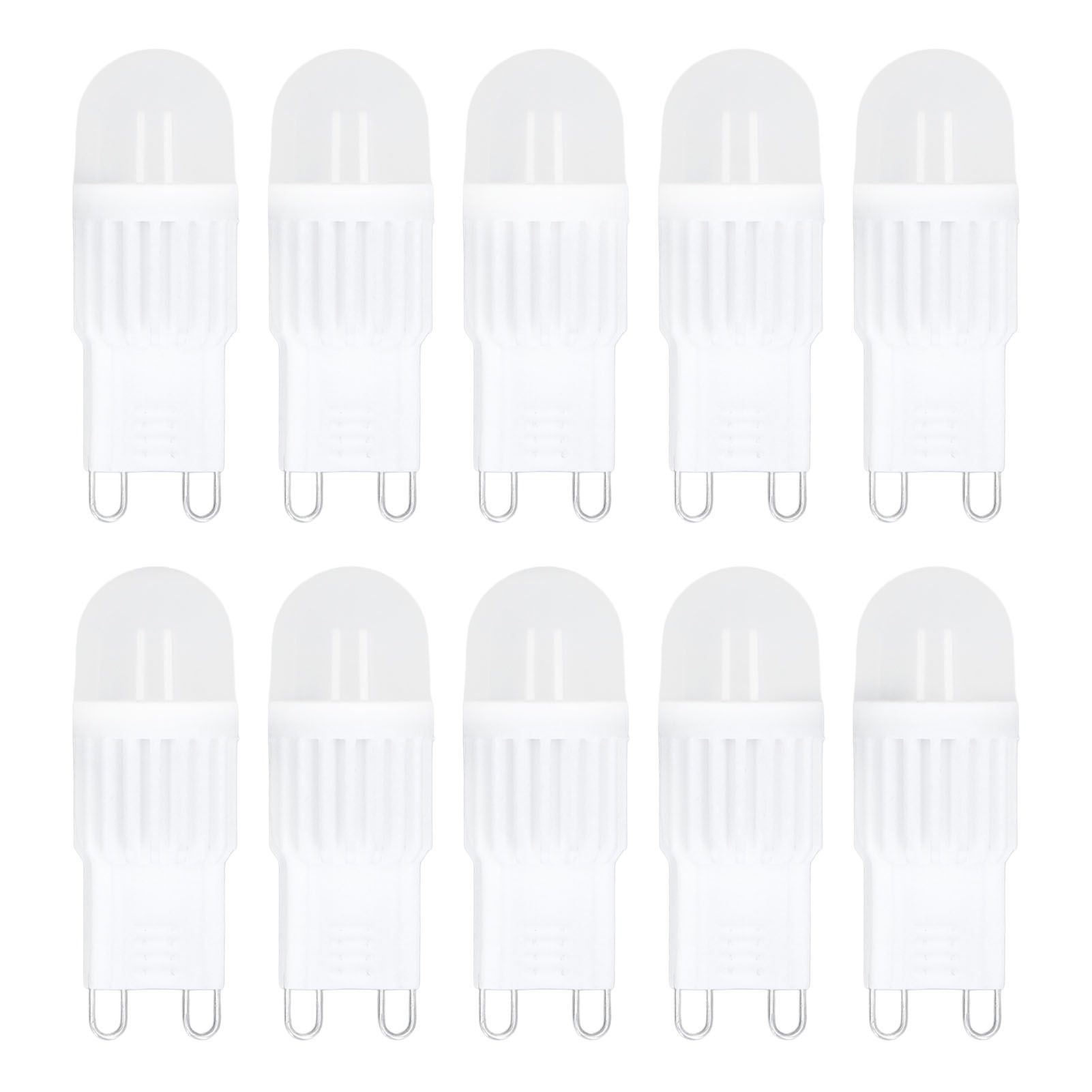 10pcs G9 Bulb Dimmable 2W 500lm G9 LED Bulb 30W Halogen Equivalent for Chandelier Ceiling Light Wall Lamp 220VWhite Light