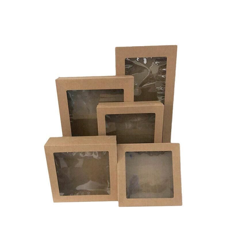 10 Pack Kraft Paper Boxes with Window Disposable Cardboard Gift Catering Trays - 20 × 15 × 5CM — image 4