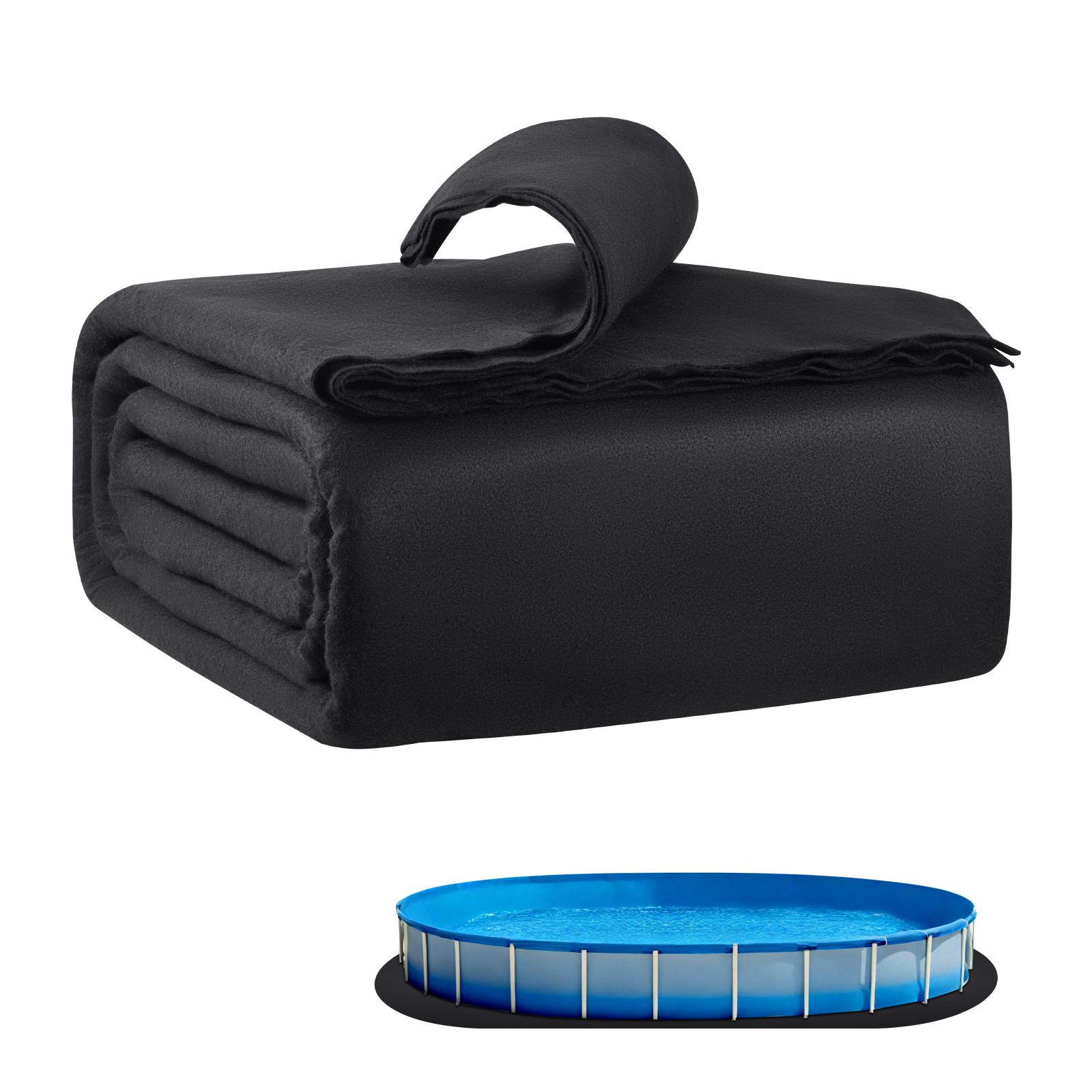 Oval Pool Liner Pad, 18 x 33 ft Pool Liner Pad for Above Ground Swimming Pools, Extra-Thick Pool Mat, Prevents Punctures, Recycled Geotextile Material
