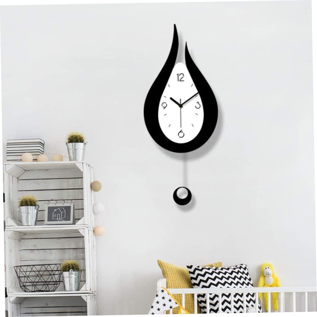 Wall Clock Battery Operated Silent Non-Ticking Wall Clocks,Water Droplet Design Acrylic Swing Wall Clock for Indoor Kitchen — image 3
