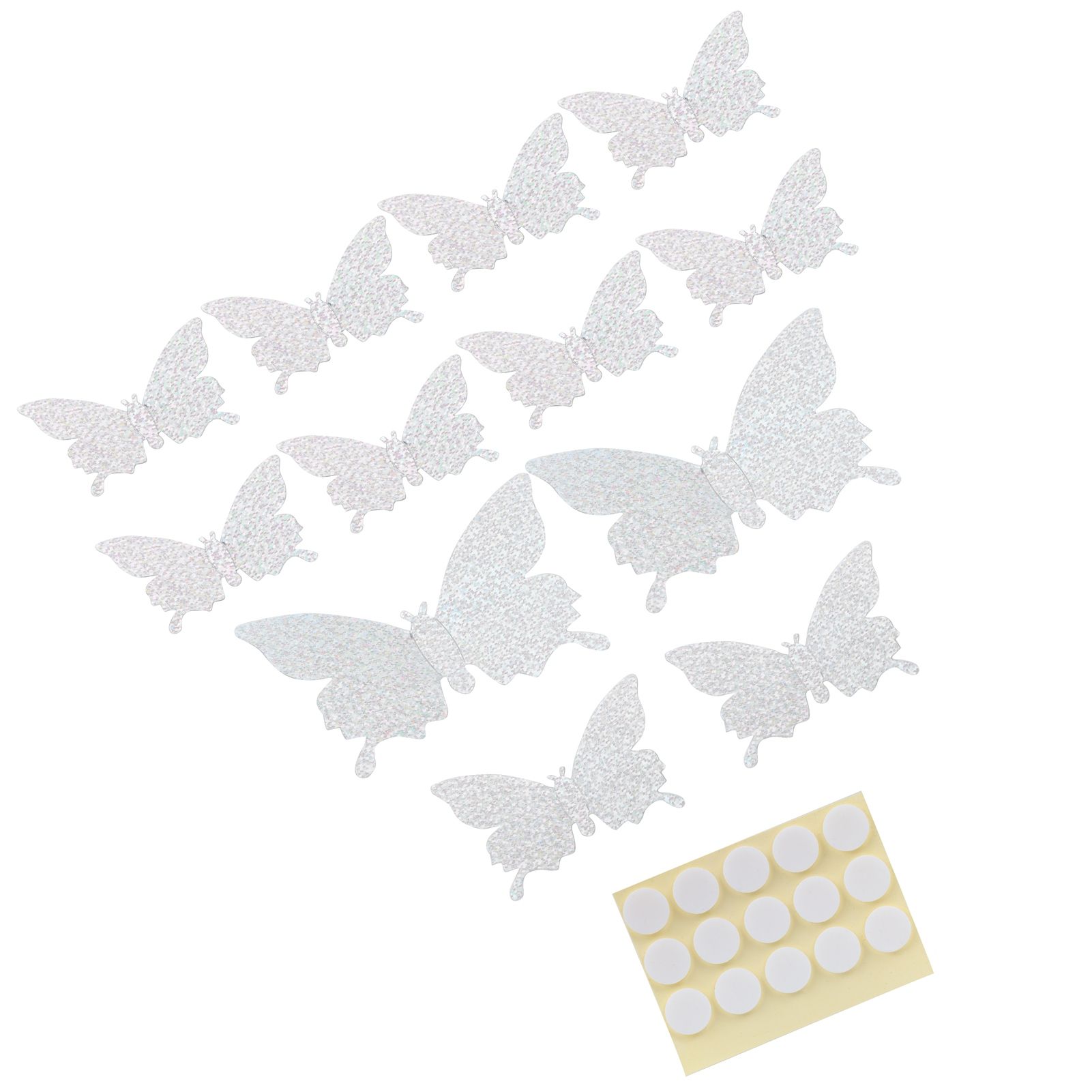 12Pcs/Set 3‑Dimensional Sticker Simulation Flash Wallpaper Living Room Wedding Wall Art for HomeShiny Silver — image 5