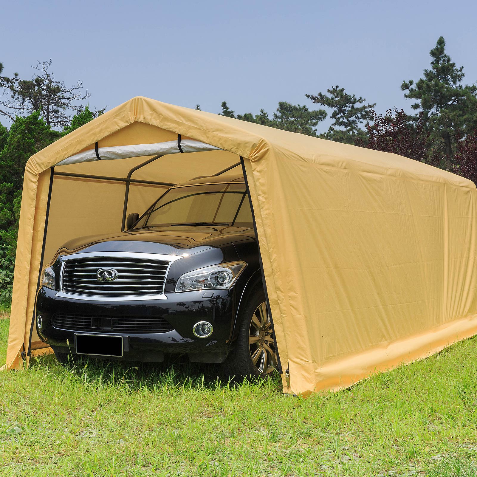 Samland Portable Carport Garage Shelter Canopy Single Size 10x20FT — image 4
