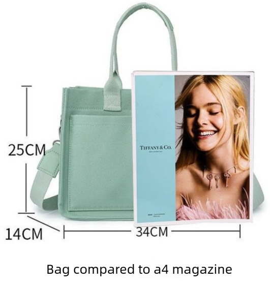 Dark blue Large Canvas Tote Bag for Women - Multi-Pocket Utility Organiser with Wide Adjustable Shoulder Strap - Trendy Crossbody and Handheld Bag for Work โ image 6