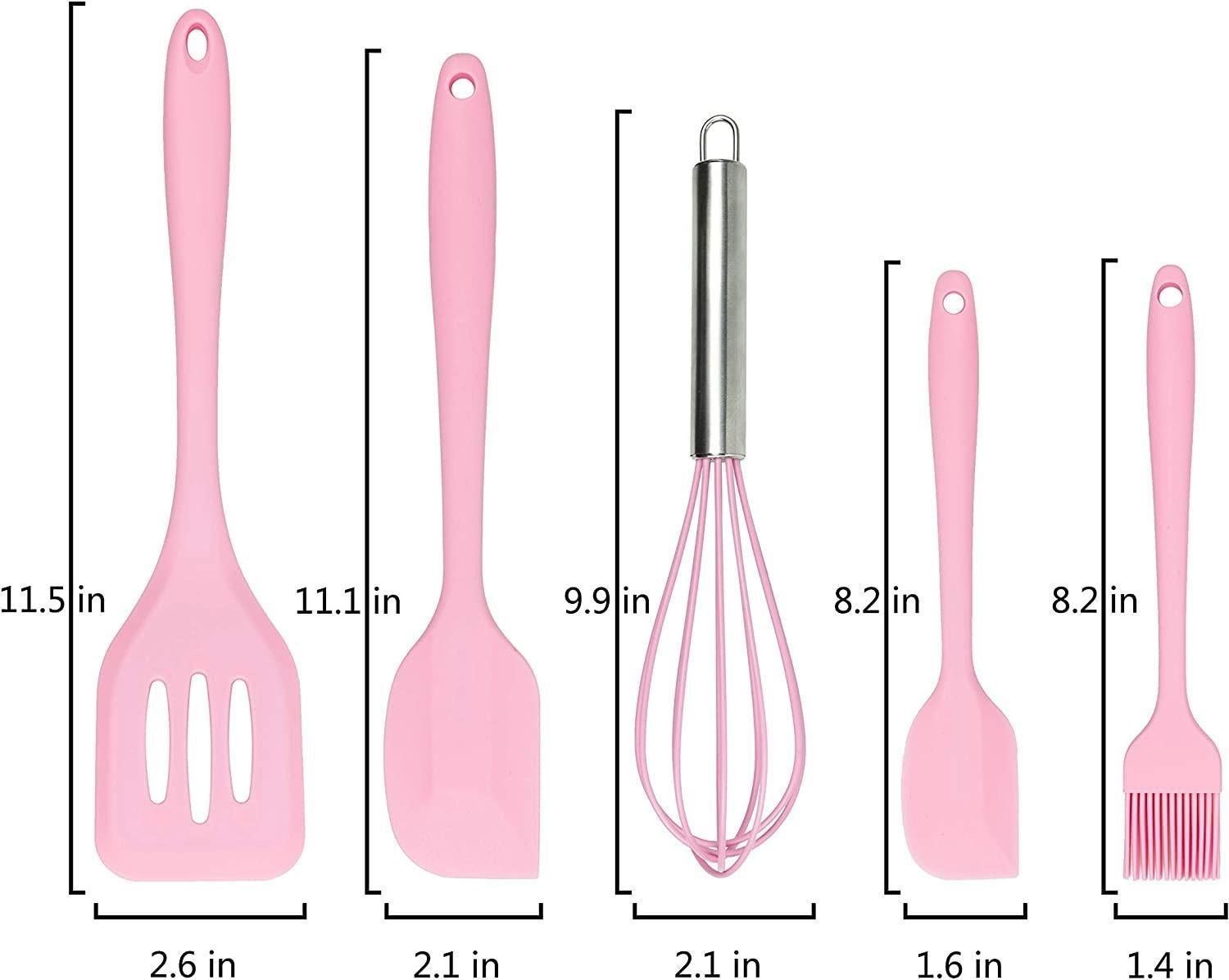 Silicone Baking Utensils Set - Heat-Resistant - Pink โ image 2