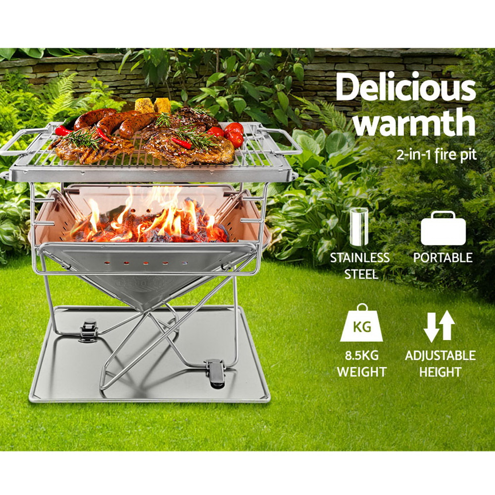 Grillz Fire Pit BBQ Grill with Carry Bag Camping — image 3