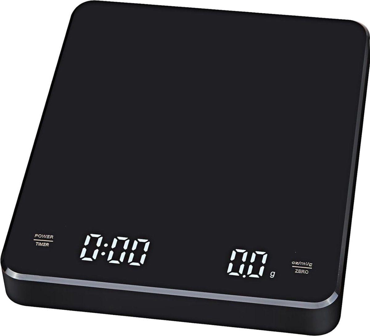 Accurate USB Rechargeable Kitchen Scale, Digital Kitchen Scale, Kitchen Scale 3kg, 0.1g, with timer, Black