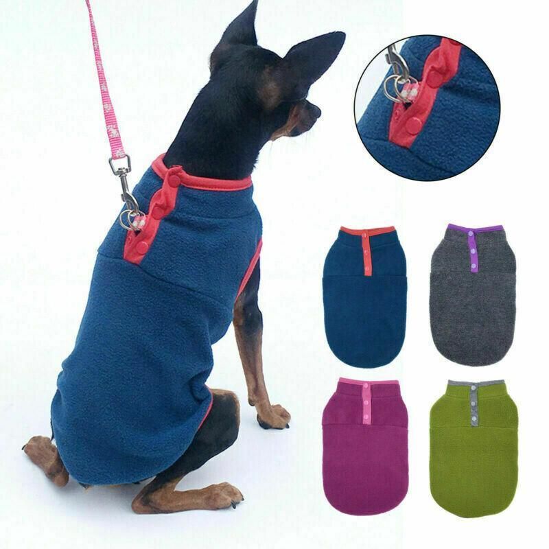 XL Pet Dog Puppy Winter Warm Fleece Jumper Vest Coat Jacket Apparel Clothes - Grey — image 5