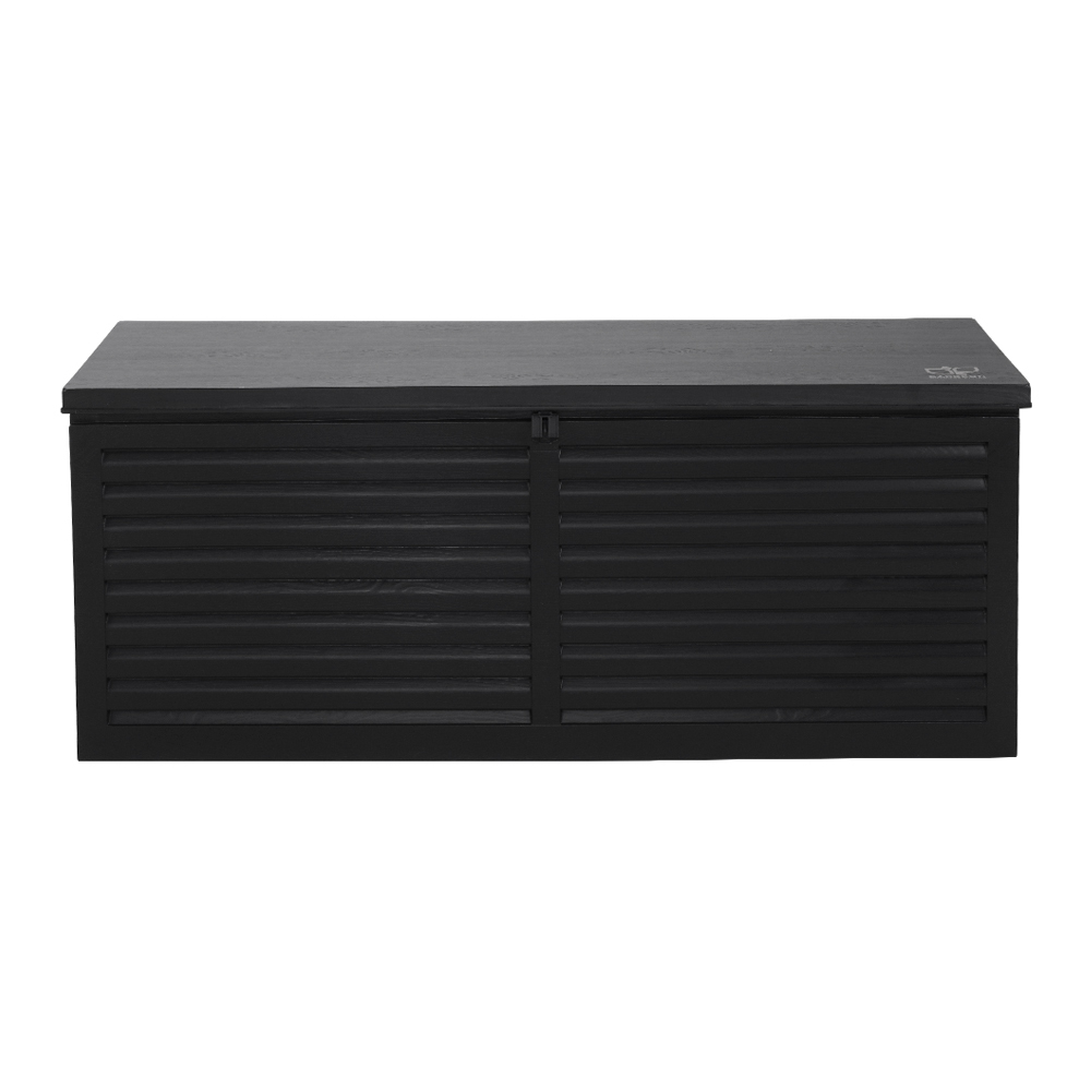 Gardeon Outdoor Storage Box 390L Container Lockable Garden Bench Shed Tools Toy All Black — image 3