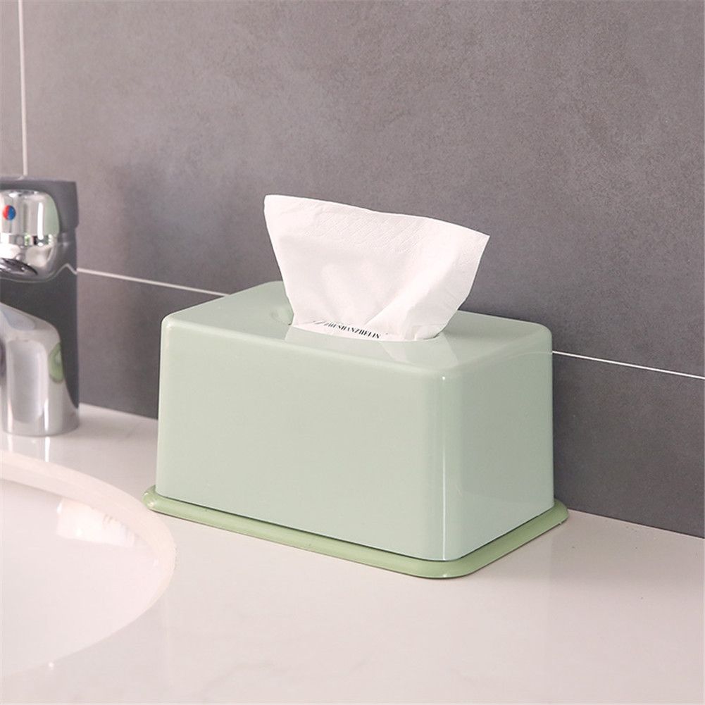 1Pc Simple Tissue Box Plastic Tissues Holder for Home Bathroom Office Car(Green) โ image 3