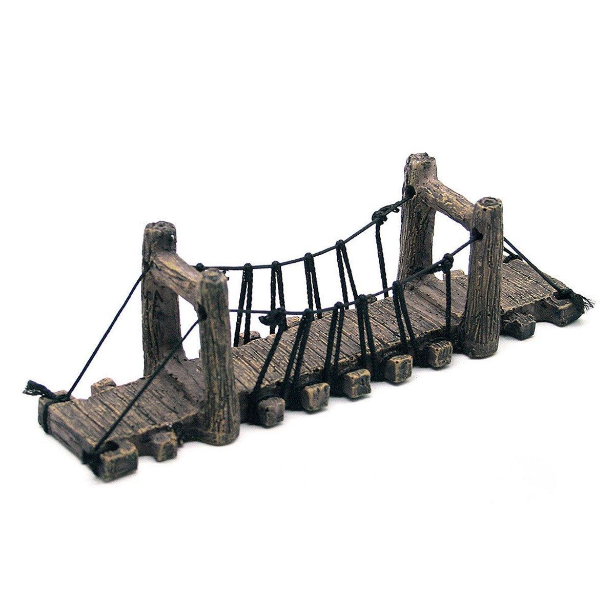 Resin Bridge Aquarium Decoration Fish Tank Accessories Shrimp Tortoise Climbing - Suspension Bridge-L โ image 6