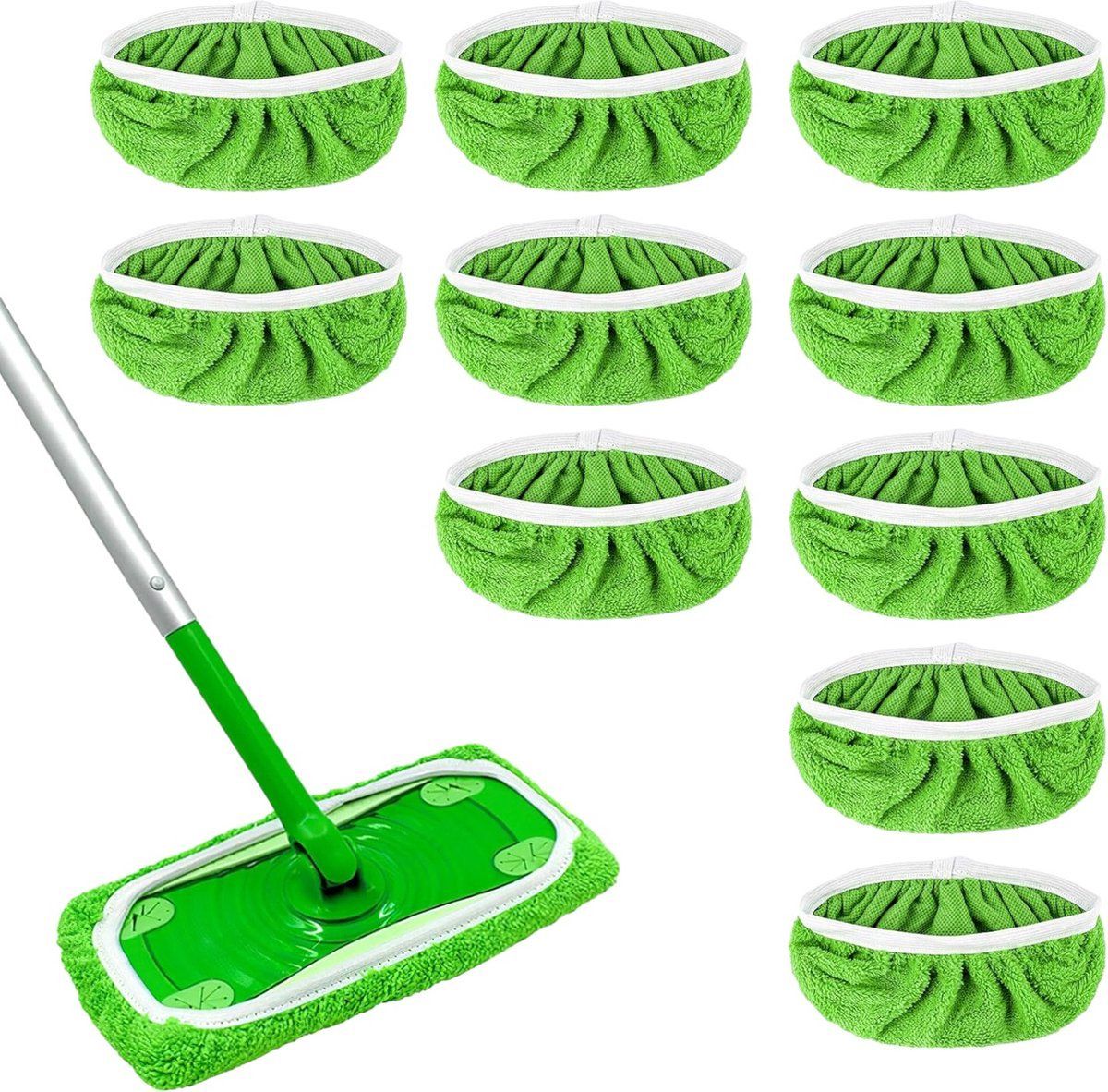 10 Pieces Refill Mop Pads for Swiffer Sweeper, Wet and Dry for Home Cleaning, for All Floor Types, 25 × 11.5 cm
