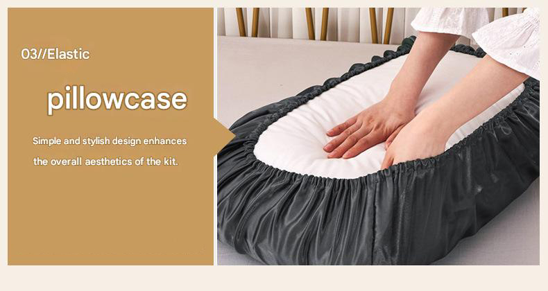 Black Silky Satin Pillowcase Pair - Smooth for Hair & Skin, Elastic Fitted (46x70+16cm) โ image 4