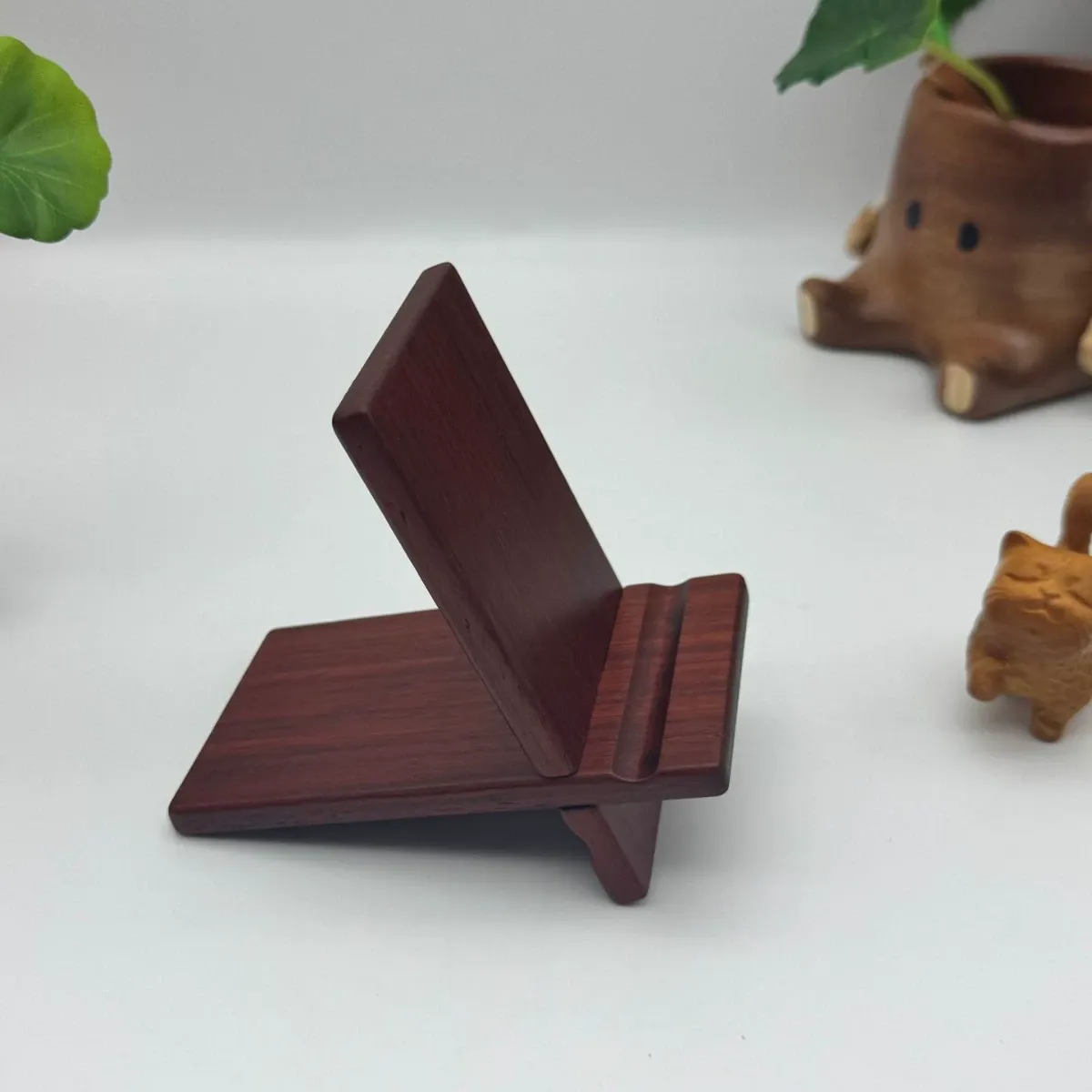 Solid Wood Phone Stand, Desktop Wooden Phone Stand, Simple Phone Holder, Compatible with All Phones (rosewood) โ image 2