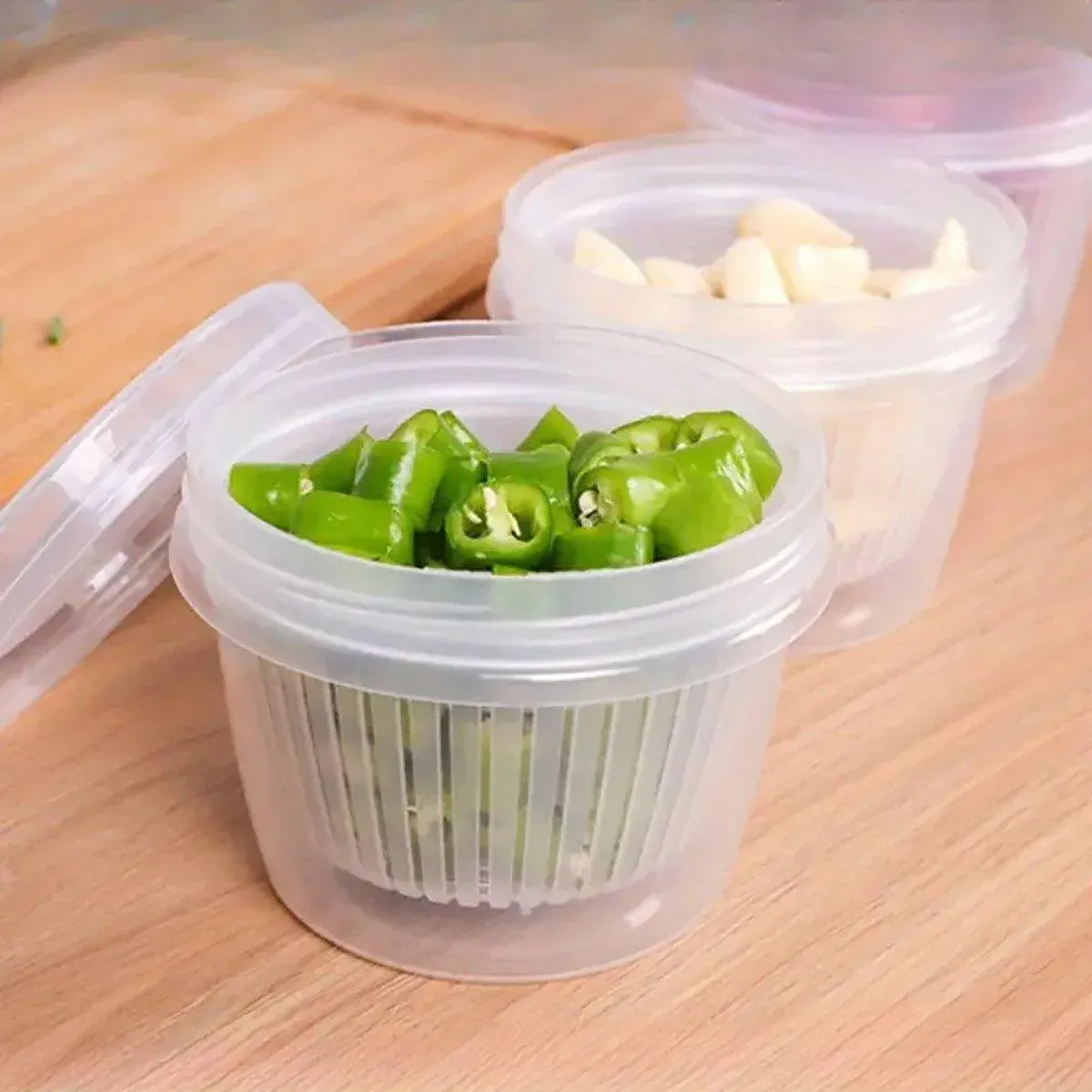 5pcs Plastic Storage Containers with Lids Refrigerator Organizer Box for Kitchen — image 4