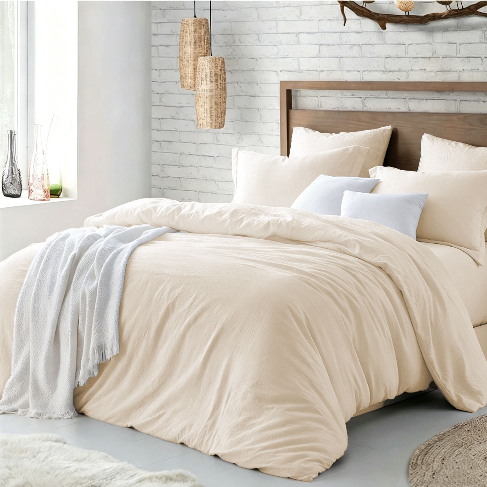 Hotel Soft Microfiber Duvet Cover Set-2000TC Quilt Cover Set & Pillowcases -1 Donna Cover Zipper Closure & 1 x Pillowcases-Breathable Bedding - Wrinkle, Fade