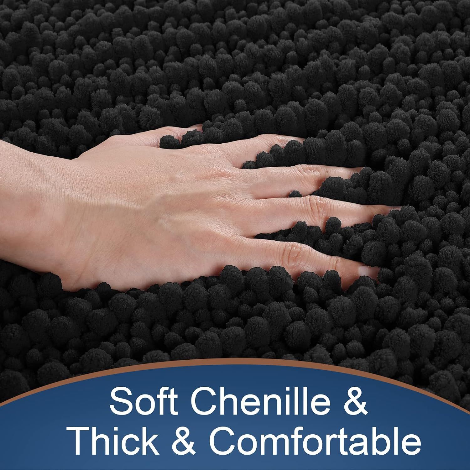 Original Luxury Shaggy Bath Mat Large Size + U-Shaped, Soft and Cozy, Super Absorbent Water, Non-Slip, Machine Washable, 61 × 43 cm, 61 × 51 cm — image 5