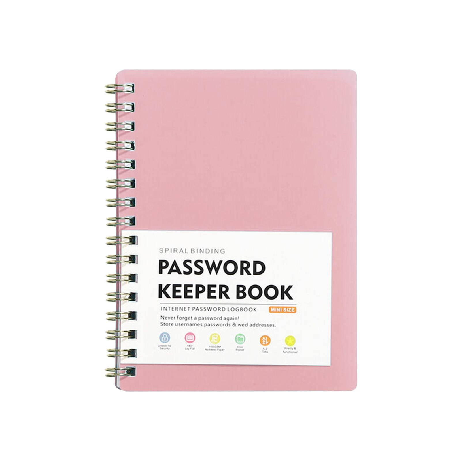 Spiral Password Book with Alphabetical Tabs,Plastic Password Book,Password Book Password Book with Personal Alphabet Label Internet Address and Password