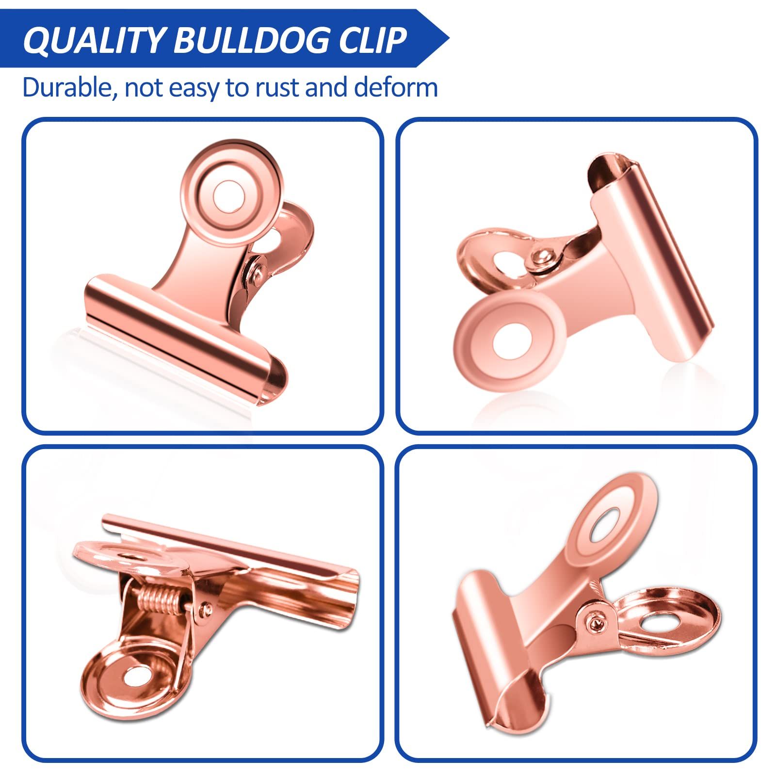 30 Pack Small Bull Clips 1.22 Inch Mini Metal Hinge Clips Binder Paper Hinge Clip for Office, School, Shops, Rose Gold, 31mm โ image 4